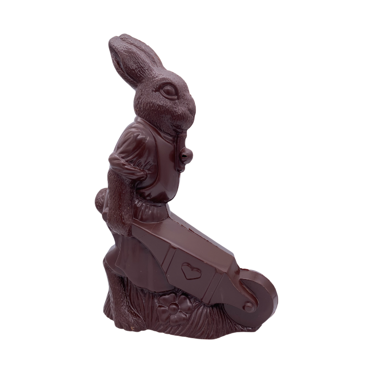 Konijn met kruiwagen 30 cm Fondant Uni-Color