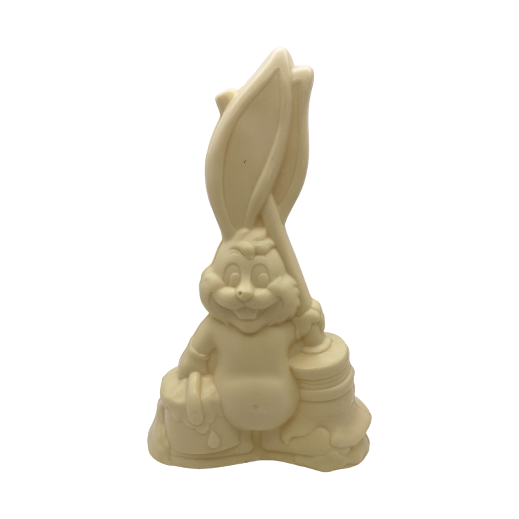 Schilderkonijn 28 cm Wit Uni-Color per stuk 250 gr