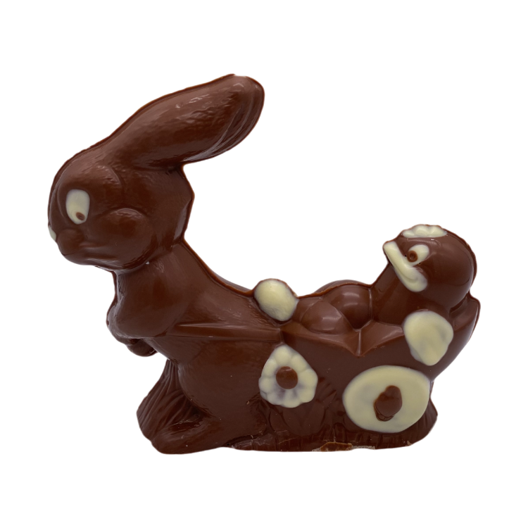 Haas met kuiken 17 cm Melk Bi-Color