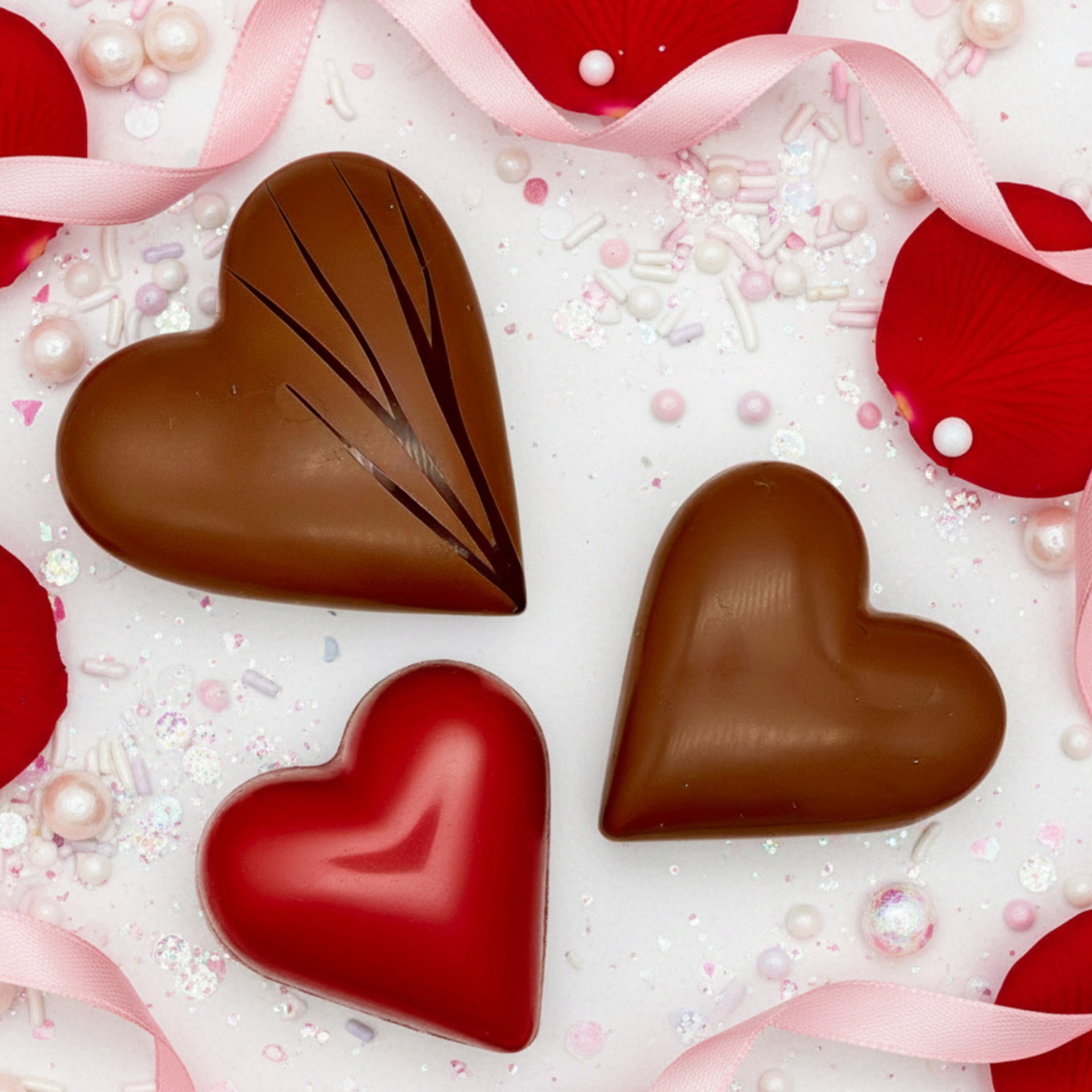 Chocoladeharten voor een trouwfeest